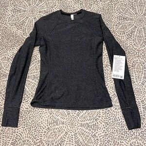 Lululemon It’s Rulu Run Long Sleeve, dark grey, size 6